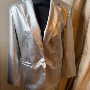a new day Metallic Silver Blazer